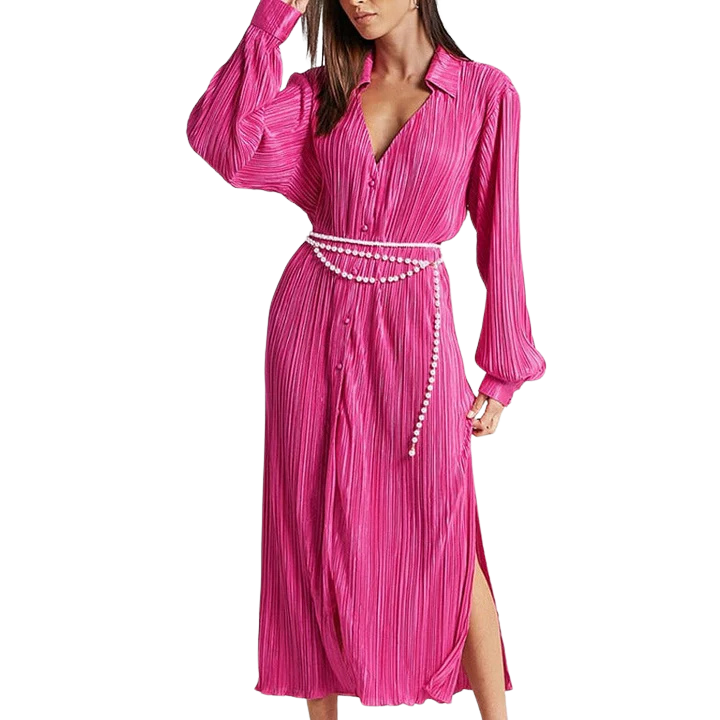 Anastasia | Elegant Pleated Long Women's Dress for Any Occasion