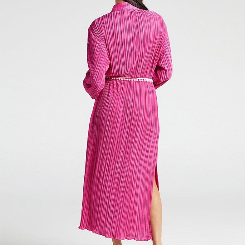 Anastasia | Elegant Pleated Long Women's Dress for Any Occasion