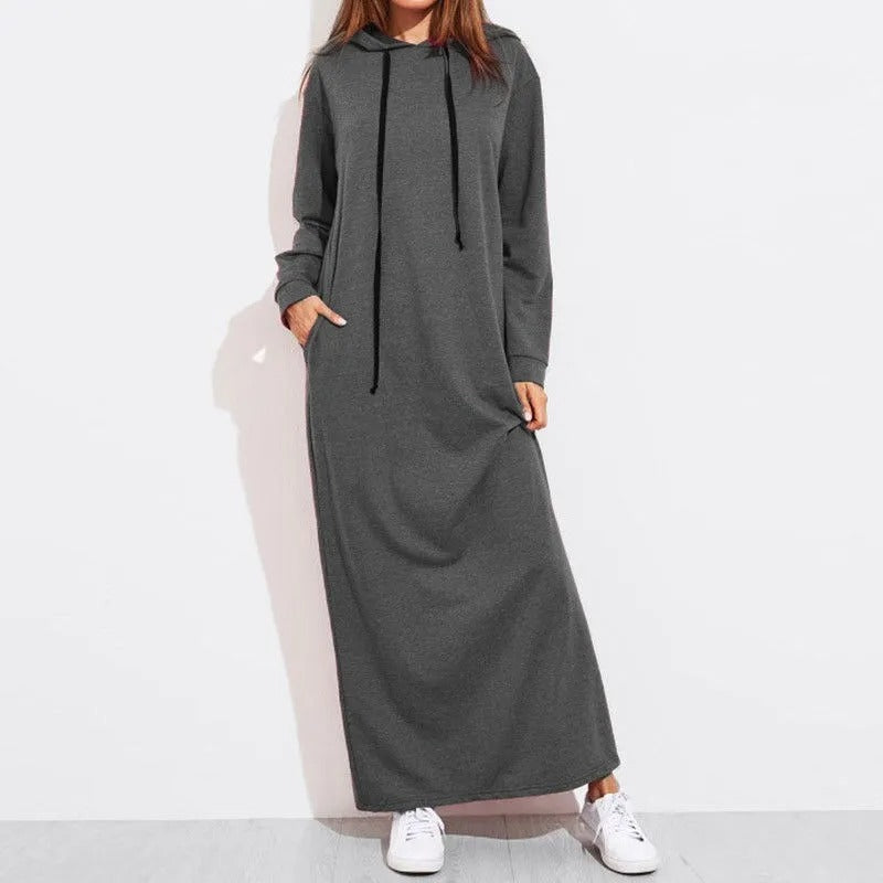 Toni | Comfortable Maxi Dress With Hood For Casual Occasions