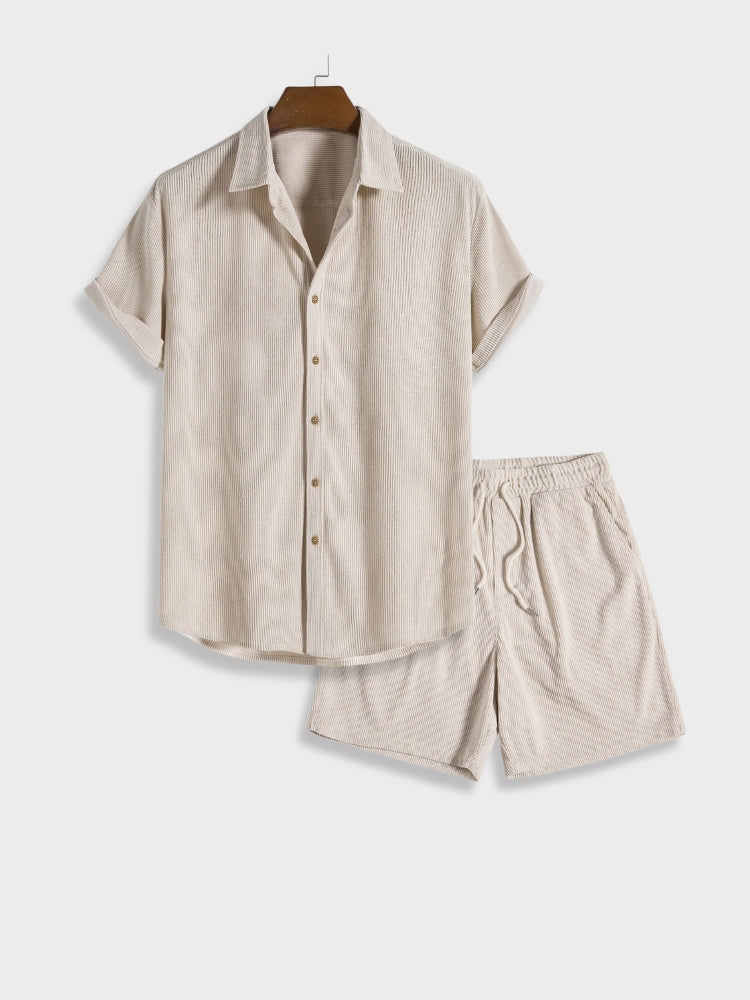 Victor | Chic Summer Corduroy Button-Up Set for Men