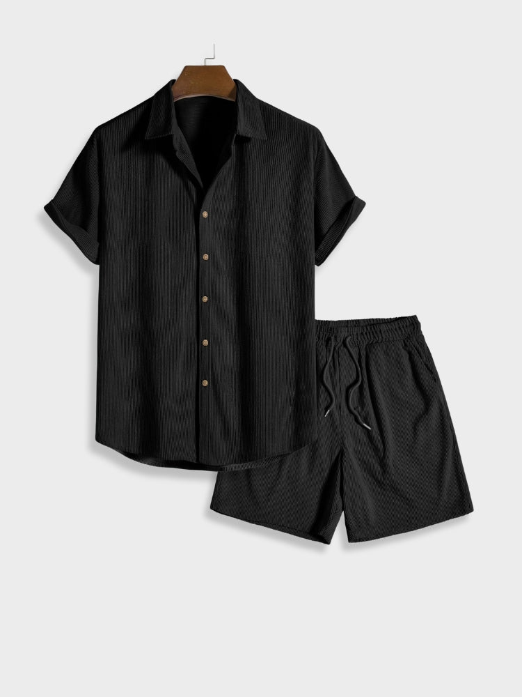 Victor | Chic Summer Corduroy Button-Up Set for Men