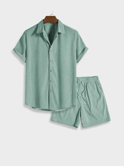 Victor | Chic Summer Corduroy Button-Up Set for Men